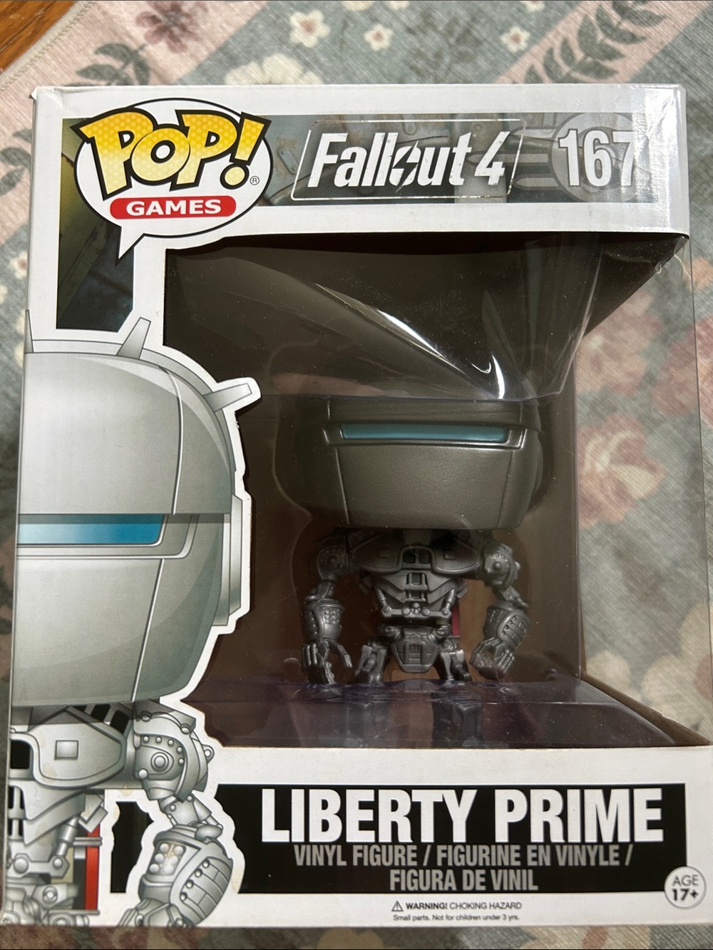 Funko Pop! Fallout 4 Liberty Prime Vinyl Figure - Silver with Blue Visor